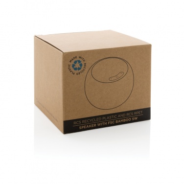 Logo trade corporate gifts image of: RCS Rplastic/PET and bamboo 5W speaker