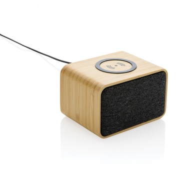 Logotrade promotional giveaways photo of: RCS Rplastic 3W speaker with bamboo 5W wireless