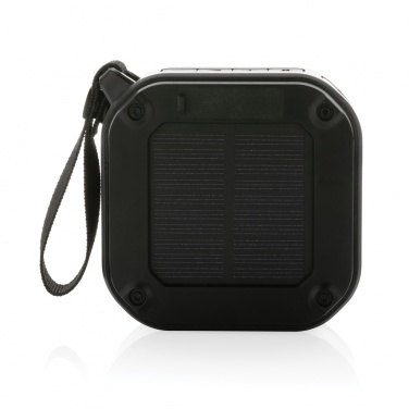 Logo trade promotional merchandise picture of: 3W RCS recycled plastic wireless sunwave solar speaker