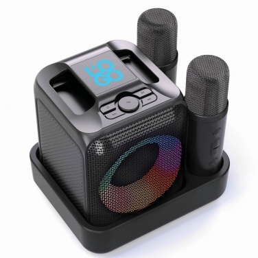 Logo trade promotional giveaway photo of: Singvibe RCS recycled plastic karaoke set with double mic