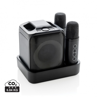 Logo trade advertising product photo of: Singvibe RCS recycled plastic karaoke set with double mic