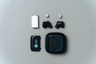 Logo trade promotional merchandise photo of: Lakewood RCS recycled and repairable wireless earbuds