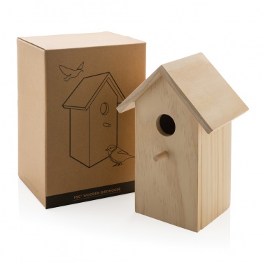Logo trade promotional merchandise image of: Wooden birdhouse
