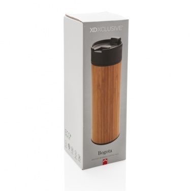 Logo trade promotional merchandise photo of: Bogota vacuum bamboo coffee mug