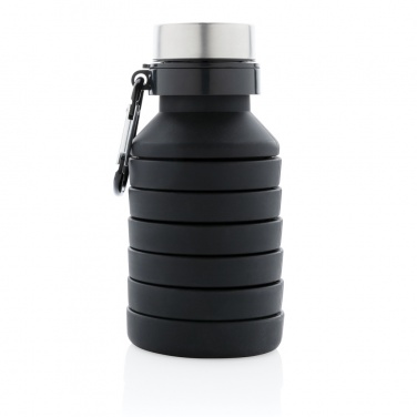 Logo trade promotional item photo of: Leakproof collapsible silicone bottle with lid