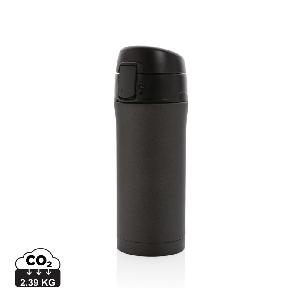 Logo trade advertising products image of: Metallic easy lock vacuum mug