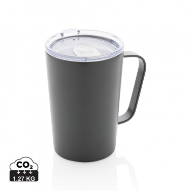 Logo trade promotional merchandise image of: RCS Recycled stainless steel modern vacuum mug with lid