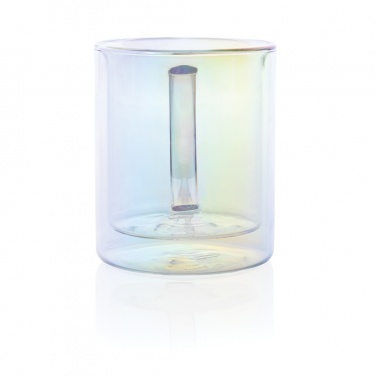 Logo trade promotional gift photo of: Deluxe double wall electroplated glass mug