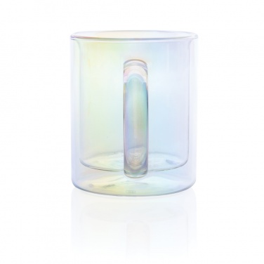 Logo trade promotional merchandise image of: Deluxe double wall electroplated glass mug