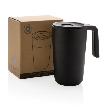 Logo trade promotional merchandise photo of: GRS Recycled PP and SS mug with handle