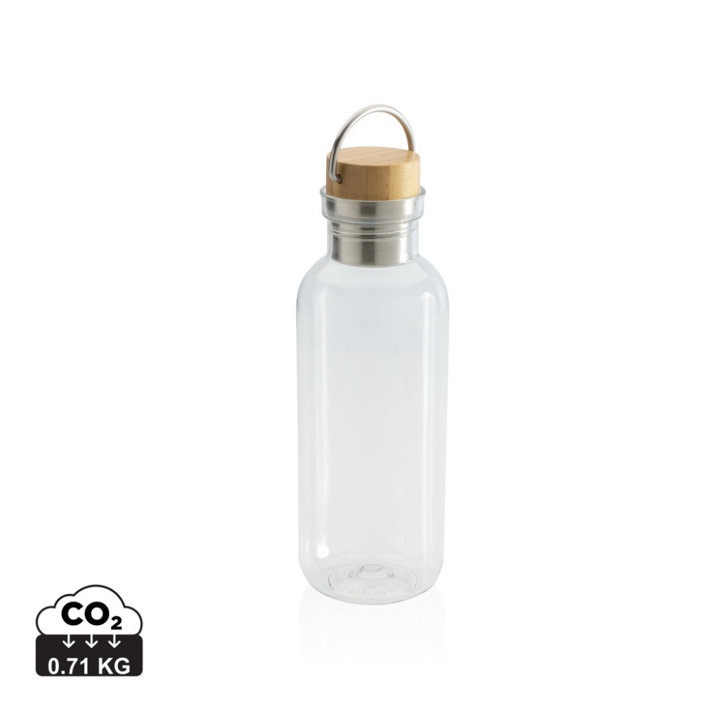 Logo trade promotional products image of: RCS RPET bottle with bamboo lid and handle