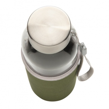 Logo trade promotional giveaways image of: Glass bottle with neoprene sleeve