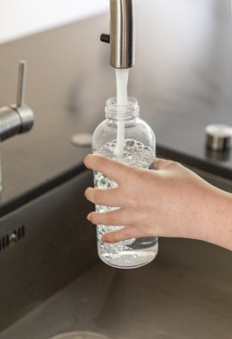 Logo trade promotional giveaway photo of: Leakproof water bottle with metallic lid