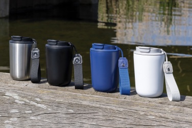 Logo trade business gifts image of: Cuppa RCS re-steel vacuum tumbler with lanyard