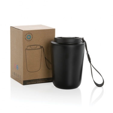 Logo trade corporate gift photo of: Cuppa RCS re-steel vacuum tumbler with lanyard