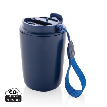 Logotrade corporate gift image of: Cuppa RCS re-steel vacuum tumbler with lanyard