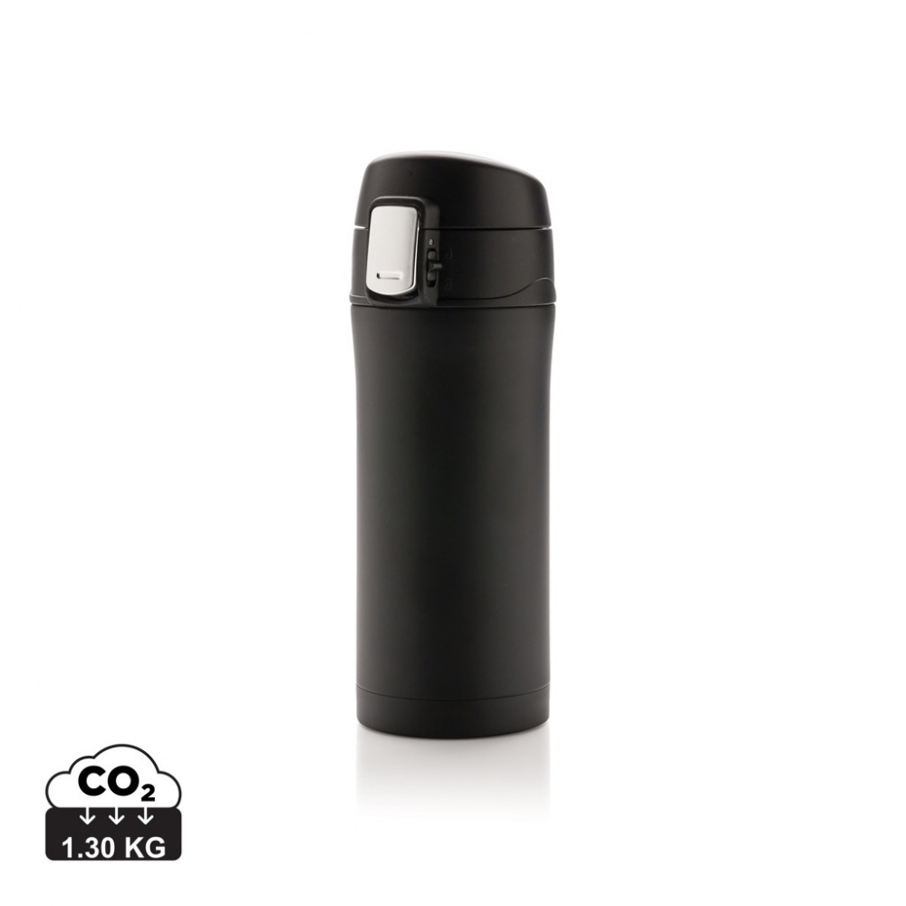 Logo trade promotional gifts picture of: RCS Recycled stainless steel easy lock vacuum mug