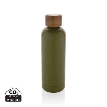 Logotrade business gifts photo of: Wood RCS certified recycled stainless steel vacuum bottle