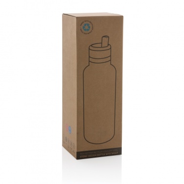 Logo trade promotional merchandise image of: Hydro RCS recycled stainless steel vacuum bottle with spout
