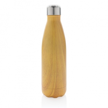 Logotrade corporate gift image of: Vacuum insulated stainless steel bottle with wood print