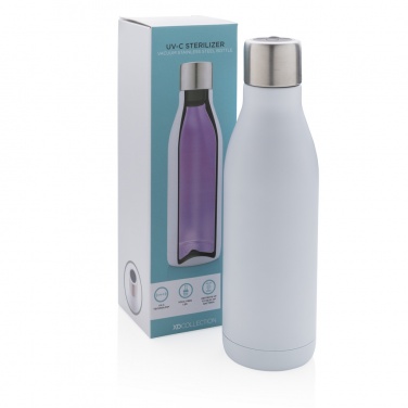 Logo trade business gifts image of: UV-C steriliser vacuum stainless steel bottle