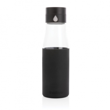 Logo trade business gift photo of: Ukiyo glass hydration tracking bottle with sleeve