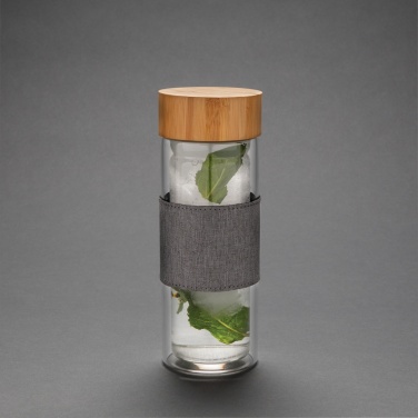 Logo trade advertising products image of: Impact double wall borosilicate glass bottle