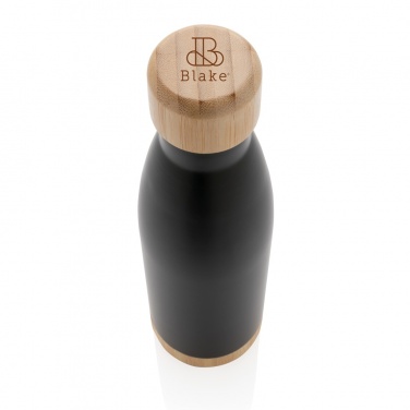 Logotrade promotional items photo of: Vacuum stainless steel bottle with bamboo lid and bottom