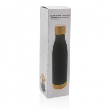 Logotrade promotional giveaway image of: Vacuum stainless steel bottle with bamboo lid and bottom