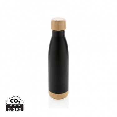 Logotrade promotional product image of: Vacuum stainless steel bottle with bamboo lid and bottom