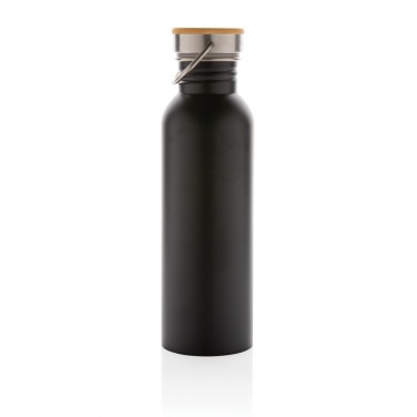 Logo trade promotional products image of: Modern stainless steel bottle with bamboo lid