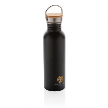 Logotrade promotional giveaway image of: Modern stainless steel bottle with bamboo lid