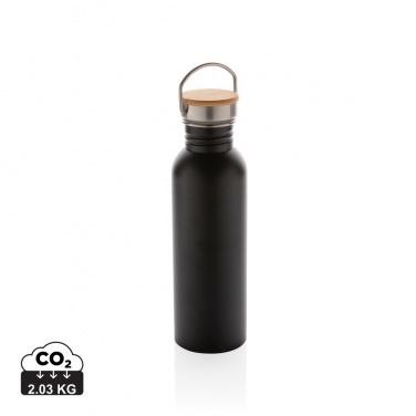 Logotrade promotional merchandise image of: Modern stainless steel bottle with bamboo lid