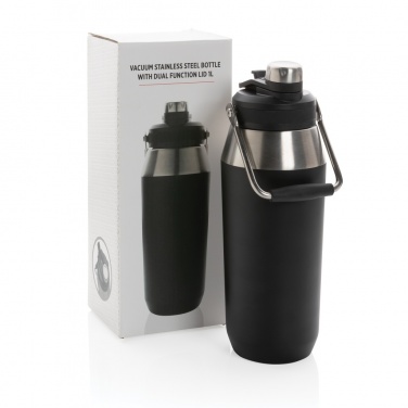 Logotrade promotional merchandise picture of: Vacuum stainless steel dual function lid bottle 1L