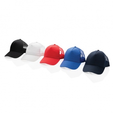 Logo trade promotional merchandise image of: Impact AWARE™ Brushed rcotton 5 panel trucker cap 190gr