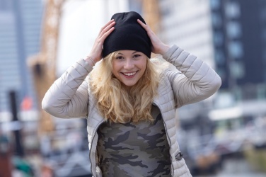 Logo trade corporate gift photo of: Impact AWARE™ classic beanie with Polylana®