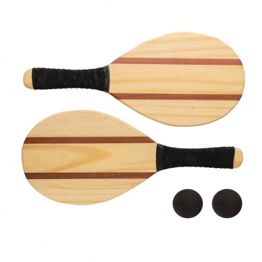 Logo trade advertising product photo of: Wooden frescobol tennis set