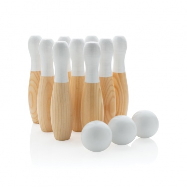 Logo trade promotional giveaways picture of: Wooden skittles set