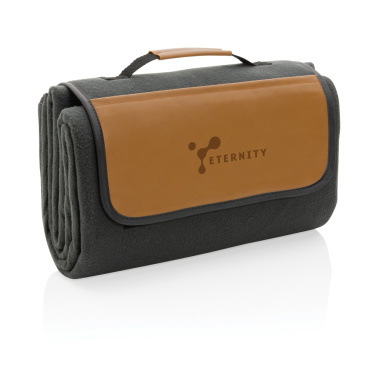 Logo trade corporate gift photo of: Impact AWARE™ RPET picnic blanket with PU cover