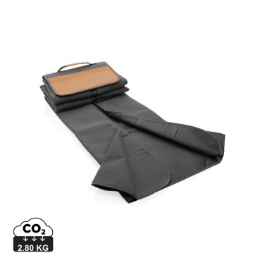 Logo trade advertising products image of: Impact AWARE™ RPET picnic blanket with PU cover