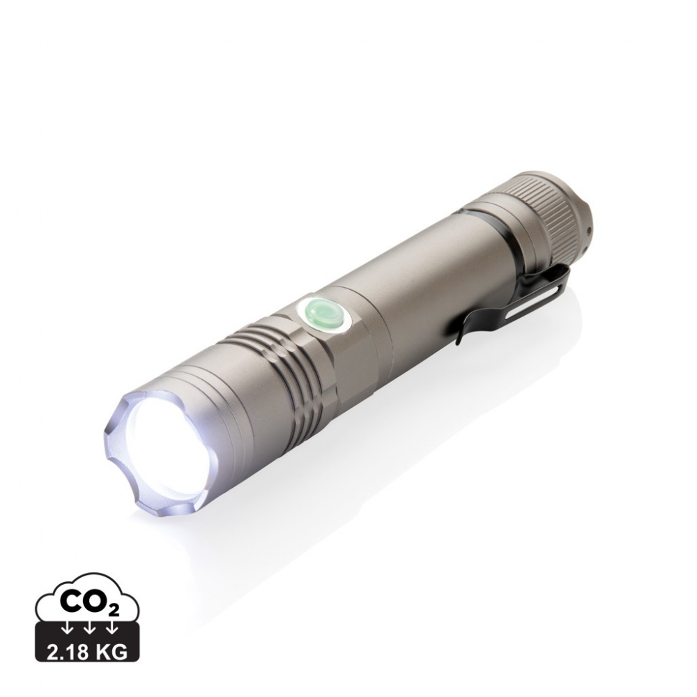 Logo trade promotional giveaways image of: Rechargeable 3W flashlight