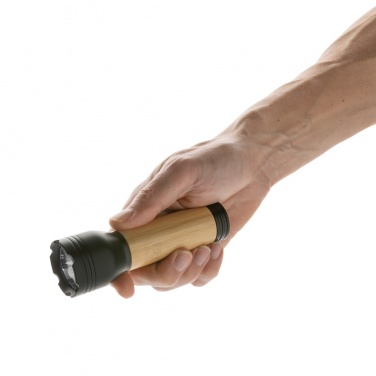 Logo trade promotional giveaways image of: Lucid 3W RCS certified recycled plastic & bamboo torch