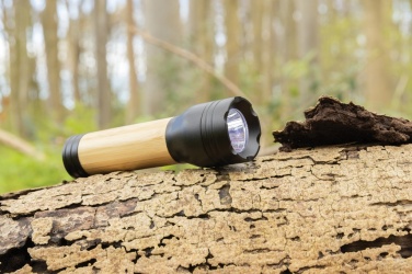Logo trade promotional gifts picture of: Lucid 3W RCS certified recycled plastic & bamboo torch