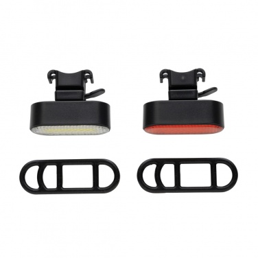 Logotrade promotional merchandise image of: Lumino RCS recycled plastic USB re-chargeable bike light set