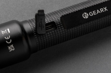 Logo trade advertising products picture of: Gear X RCS recycled aluminum USB-rechargeable torch large