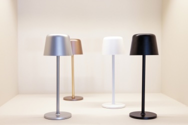 Logo trade promotional merchandise photo of: Zenic RCS recycled plastic USB re-chargable table lamp