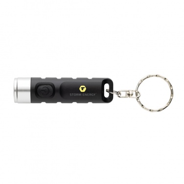 Logotrade promotional products photo of: Globix RCS recycled plastic USB re-chargeable keychain torch