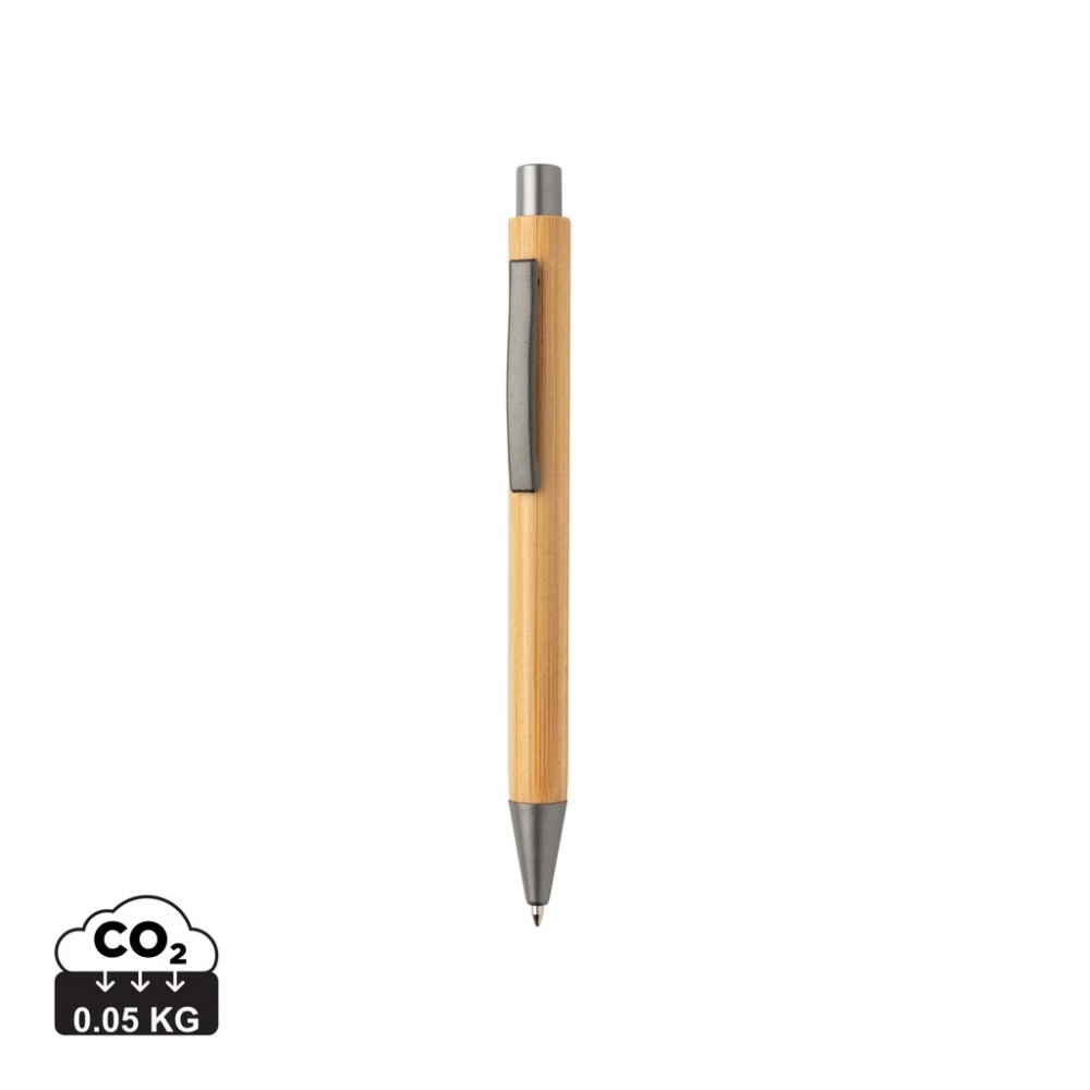 Logo trade business gifts image of: Slim design bamboo pen