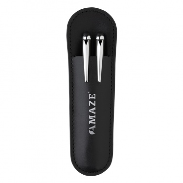 Logotrade advertising products photo of: Swiss Peak deluxe pen set in PU pouch