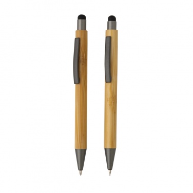 Logo trade business gifts image of: Bamboo modern pen set in box